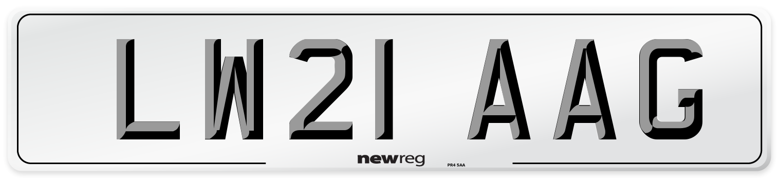 LW21 AAG Number Plate from New Reg